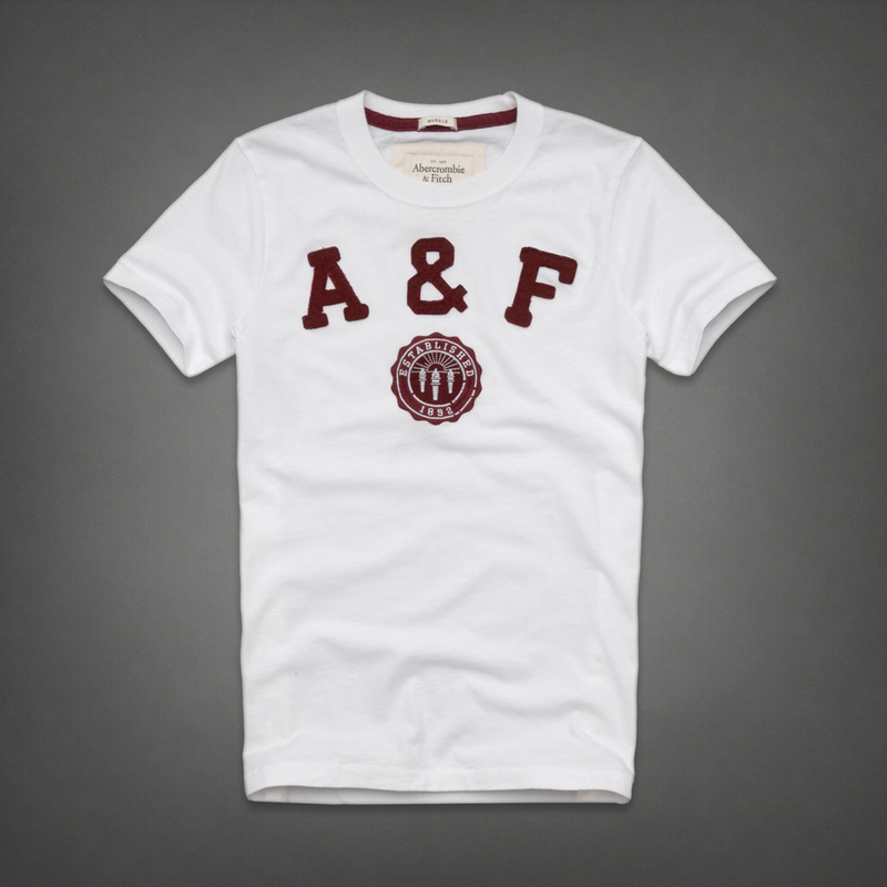 Abercrombie Fitch Hombres De Cuello Redondo Corto Remera AF5151
